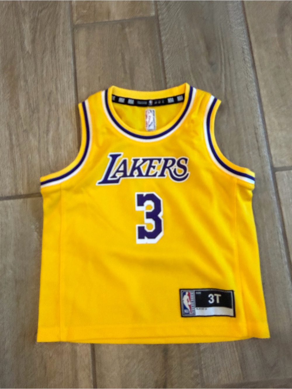 NBA Los Angeles Lakers Youth Jersey Davis #3 Yellow/Purple 3T